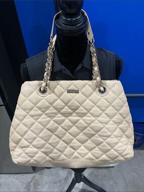 kate spade Cream Quilted Chain-Handle Shoulder Bag